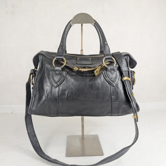 MARC JACOBS Wellington Fulton Leather Satchel Bag Shoulder Bag Made in Italy - Picture 1 of 16